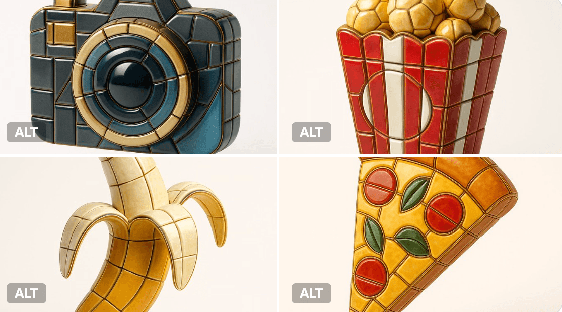 Enamel mosaic tile style