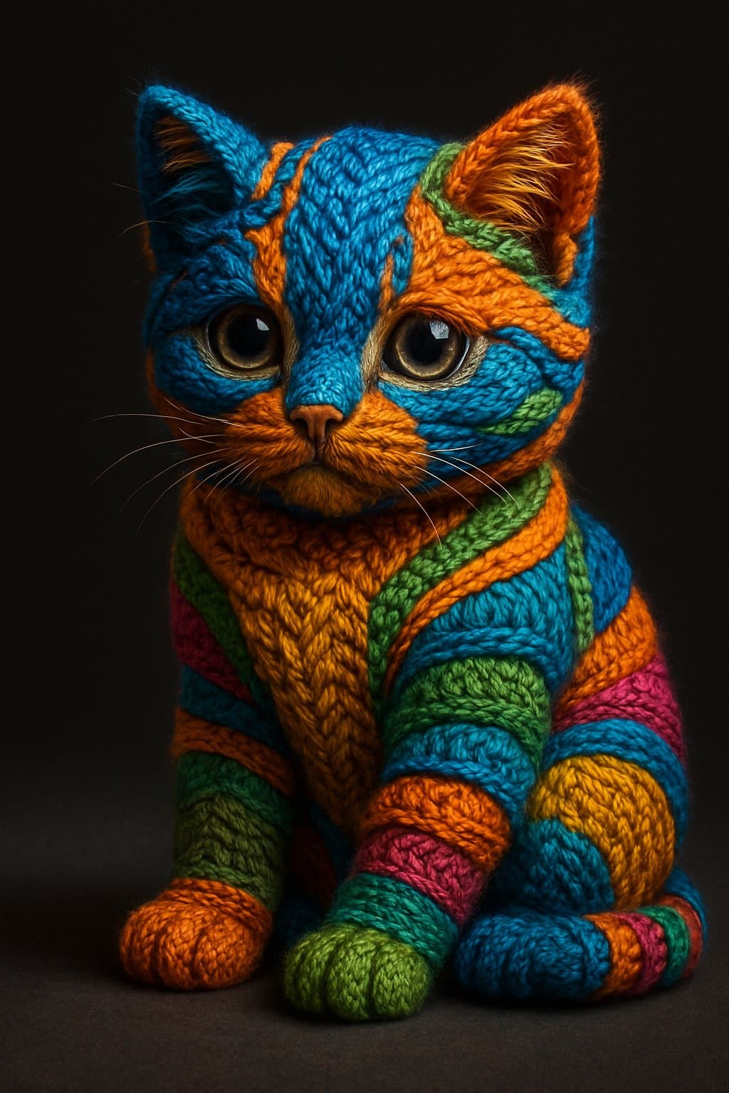 Colorful knitted