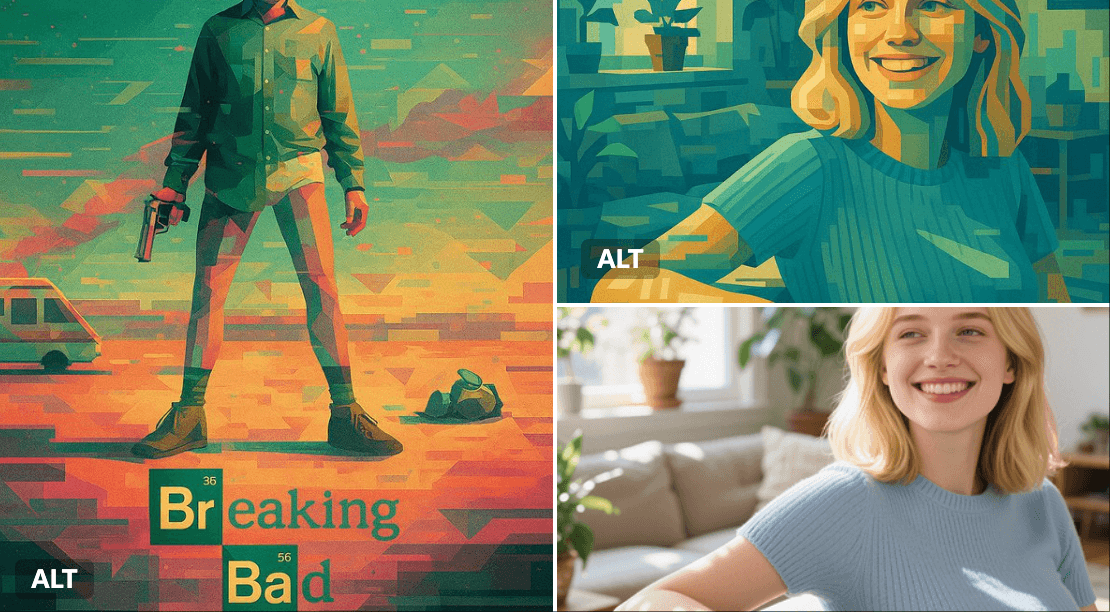 Digital illustration in surreal geometric art style