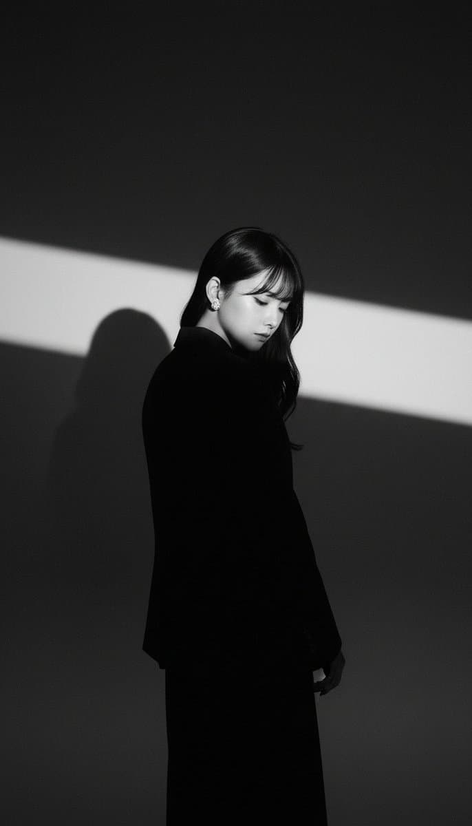 Драматическая черно-белая студийная портретная фотография