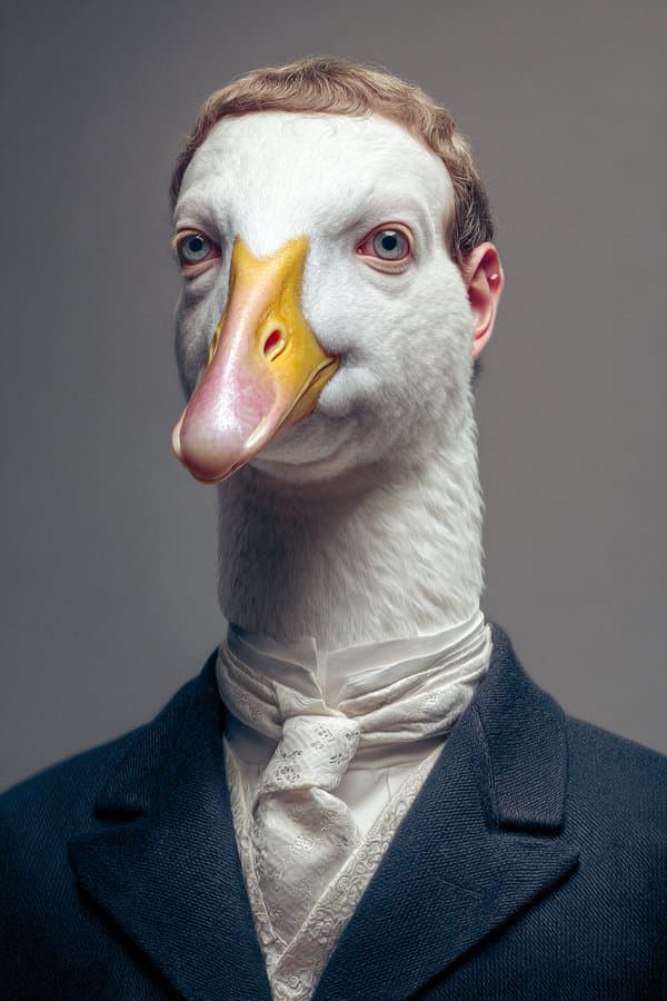 Highly detailed animal portraits featuring human subjects