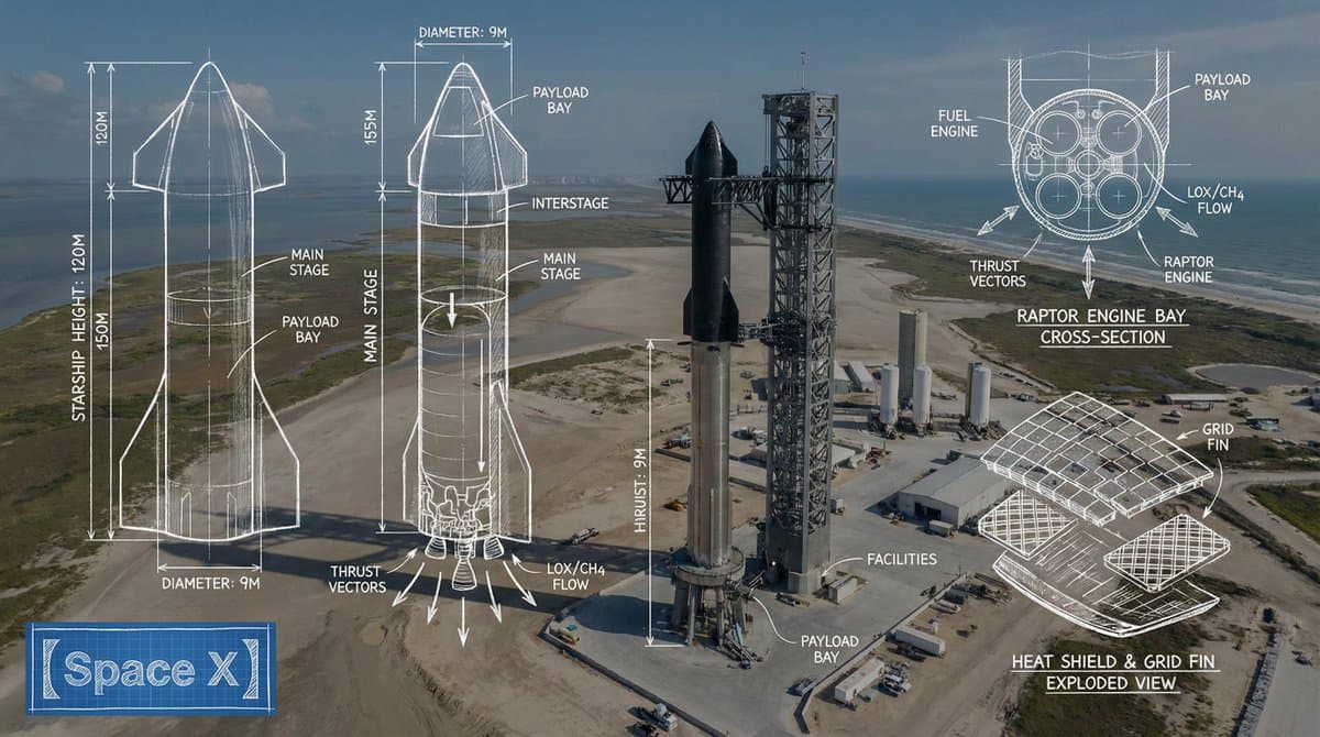 SpaceX 엔지니어링 도식 및 청사진 라인