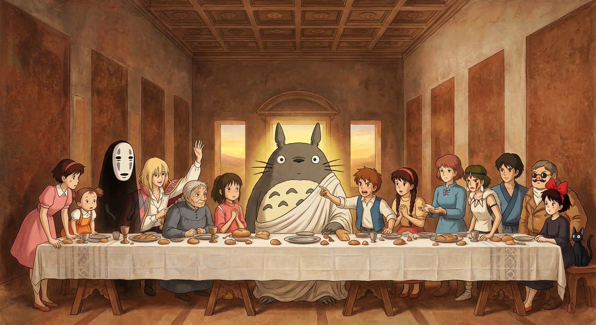 Ghibli Characters at the Last Supper