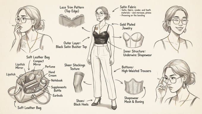 Hand-drawn style fashion concept breakdown diagram