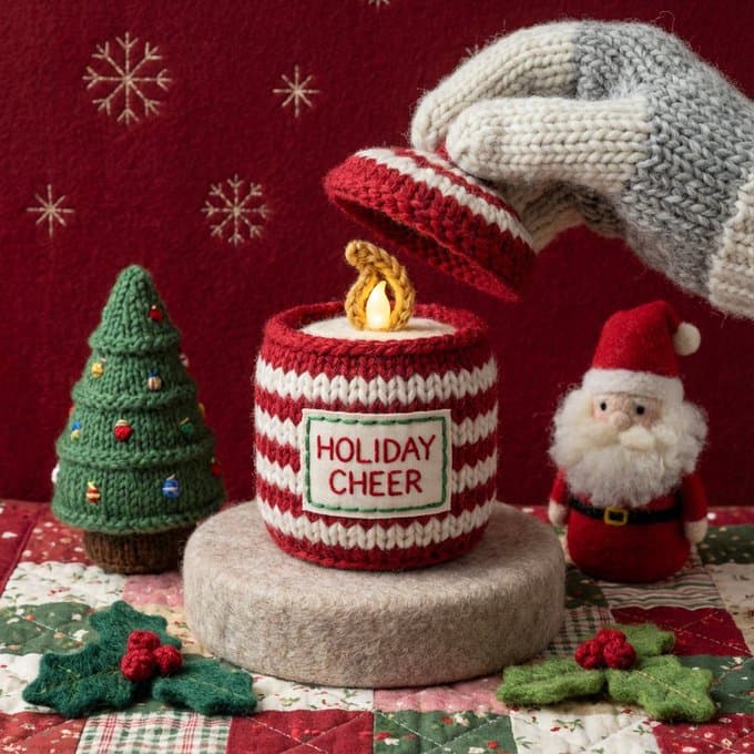 Mundo en miniatura tejido a mano con textiles de peluche